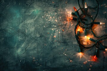 Poster - A bunch of lights on a wall, perfect for interior design projects