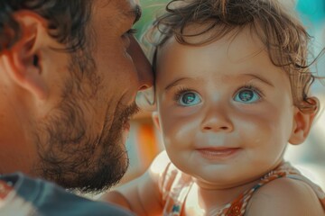Poster - Close up of a person holding a baby, perfect for family and parenting concepts