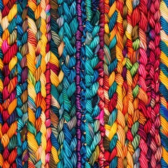 Poster - Close up of a vibrant multicolored knit fabric. Perfect for textile or fashion design projects