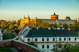Fototapeta  - Lublin, widok na zamek o zachodzie słońca.