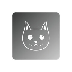 Poster - cat icon, cat head vector