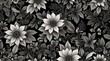 monochrome floral ornament vector .Generative AI