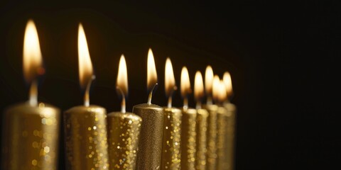 Aufkleber - A group of candles illuminated in the darkness. Suitable for various concepts