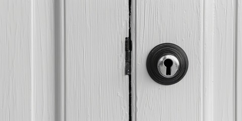 Poster - Classic black and white photo of a door handle. Perfect for architectural projects