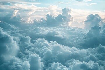 Poster - A view of clouds from an airplane window. Perfect for travel websites