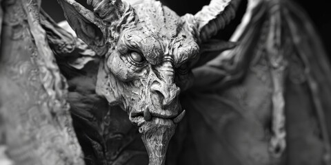 Aufkleber - detailed view of a dragon statue, suitable for fantasy themes