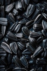 Aufkleber - A pile of sunflower seeds on a wooden table, perfect for food or agriculture concepts