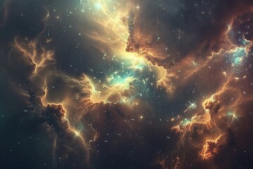 Wall Mural - galactic space background. beautiful nebula galaxy. generative ai