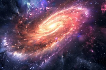 Wall Mural - galactic space background. beautiful nebula galaxy. generative ai