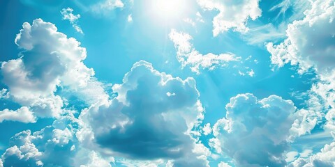 Poster - Sunlight breaking through the clouds, ideal for nature and weather concepts