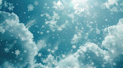 Poster - Snow flakes falling from the sky, perfect for winter concepts