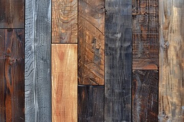 Poster - Detailed close up of a wood panel wall, ideal for background use