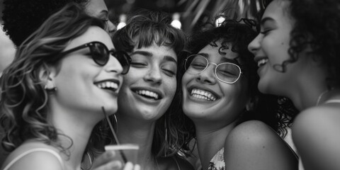 Poster - A group of women standing next to each other. Suitable for various concepts and themes