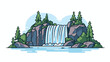 Nature waterfall icon. Outline nature waterfall vector
