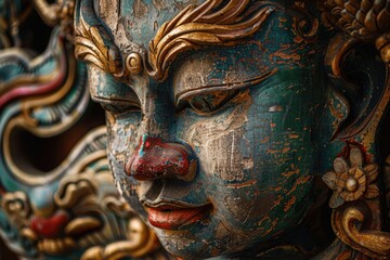 Poster - Detailed view of a statue's face, perfect for artistic projects