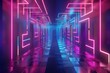 Surreal 3D maze endless corridors