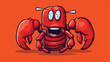 Red lobster cartoon character mascot design 2d flat