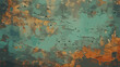 Rust of green metal corroded texture. Fragment of a