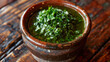 Authentic chimichurri sauce with fresh herbs, perfect for argentine cuisine lovers