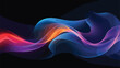 Smoky glowing waves in the dark vector abstract background