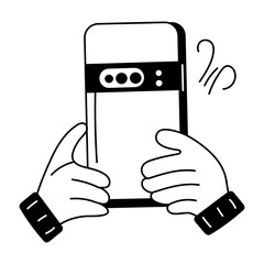 Sticker - Get this doodle icon of a handset 