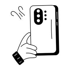 Sticker - Ready to use doodle icon of handheld device 