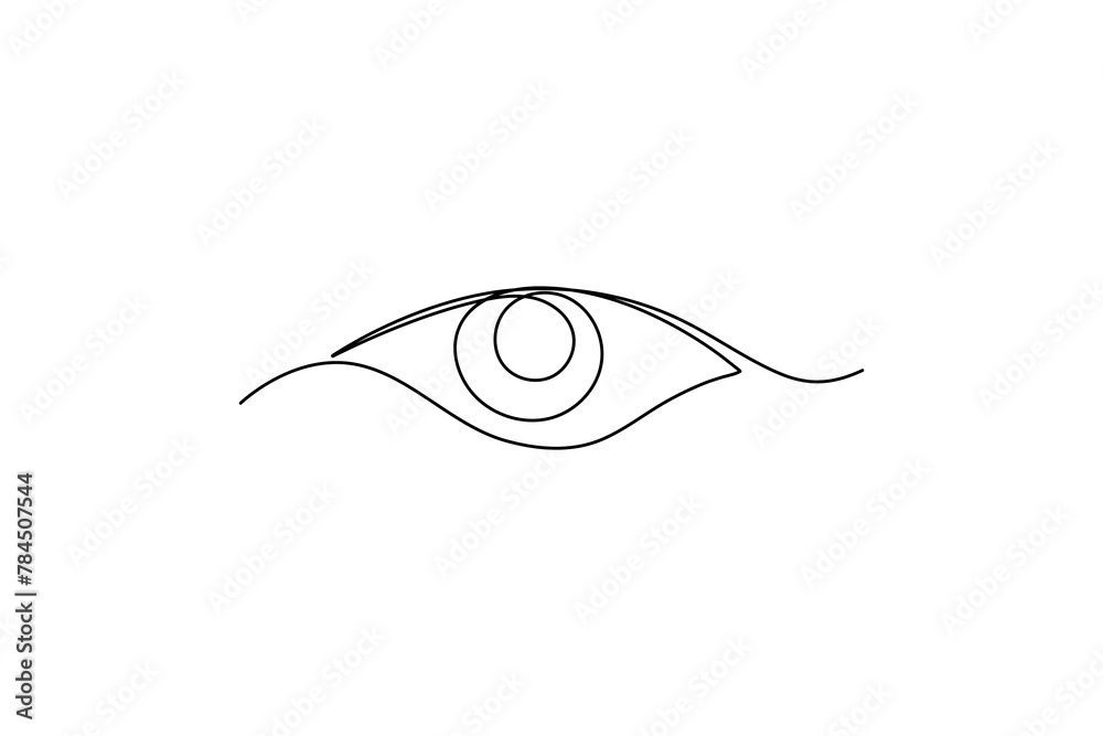 Eye sign in continuous line drawing style. Line art of human eye sign ...