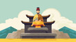 Statue of king sejong korean monument 2d flat cartoon
