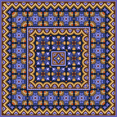Naklejka na meble Vector abstract decorative ethnic ornamental illustration. Colorful square carpet
