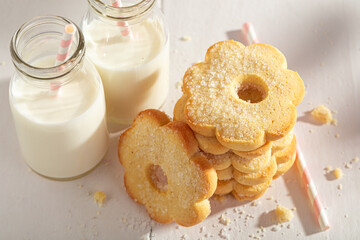 Wall Mural - Delicious and traditionally butter cookies made of flour and sugar.