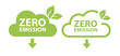 Zero Emission. Net zero label stamp design leaves Zero Emission carbon eco stamp symbol Vector