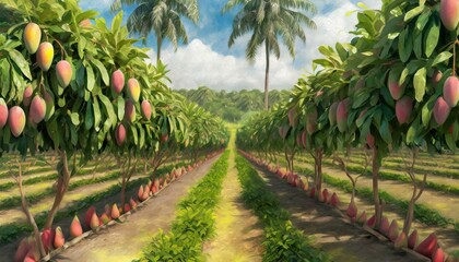Wall Mural - Harvest Haven: Life on the Mango Farm