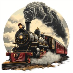 Wall Mural - a train with smoke coming out of it