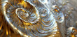  Golden and silver metallic spirals create a luxurious symphony.