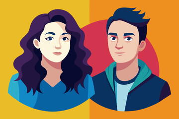 2 person vector illustration