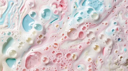 Aufkleber - In this abstract pastel marble background, foam bubbles are used as the background.