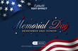 Memorial Day Editable Text Effect Style Vector Background