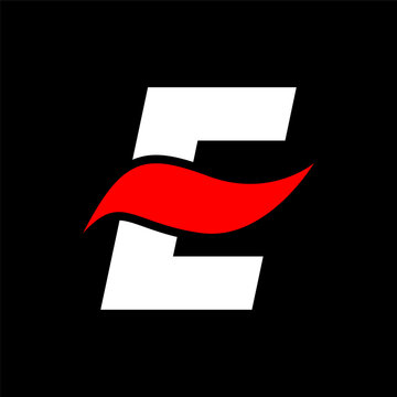 E letter logo | red black alphabet letter E logo icon | E icon | E Logo black and white