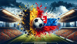 Soccer Concept. Europian Championship EM. Belgia vs Slovakia.
