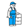 Carpenter, cabinet maker doodle icon