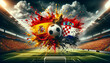 Soccer Concept. Europian Championship EM. Spain vs Croatia.