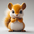 A cute and happy baby squirrel 3d illustration