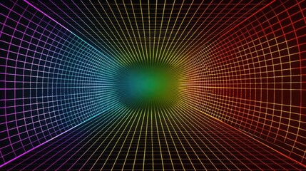 Poster - Abstract background in the form of a rainbow grid. AI generative.