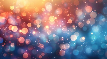 Poster - Glowing bokeh particles with a gradient blue backdrop