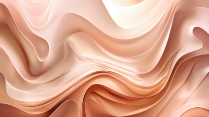 Poster - Beige-pink abstract background with an amorphous light structure. AI generative.