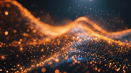 Leinwandbilder - A moving digital connection. Background technology. Network connection structure.
