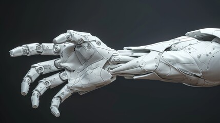 Fototapete - Hand Scanning. Human Arm. 3D Geometric Design. 3D Covering Skin. For Science, Technology, Medicine, Hi-Tech, Sci-Fi.