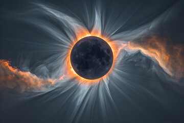 Wall Mural - dramatic moment of totality during a captivating total solar eclipse blending documentary precision 