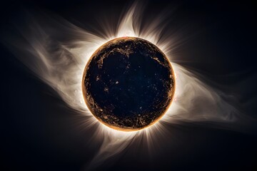 dramatic totality of a captivating solar eclipse in the cosmic sky