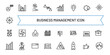Business Management Icon Collection. Line Set contains such Icons as Vision, Mission, Values, Human Resource, Experience and more. Outline icons collection.
